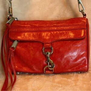❤️ Rebecca Minkoff Fire Engine Red MAC Crossbody Bag Silver Hardware Chain Strap